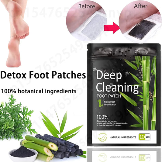 Detox Foot Patches Pads Natural Herbal Stress Relief Feet Body Toxins Detoxification Cleansing Pad Health Care